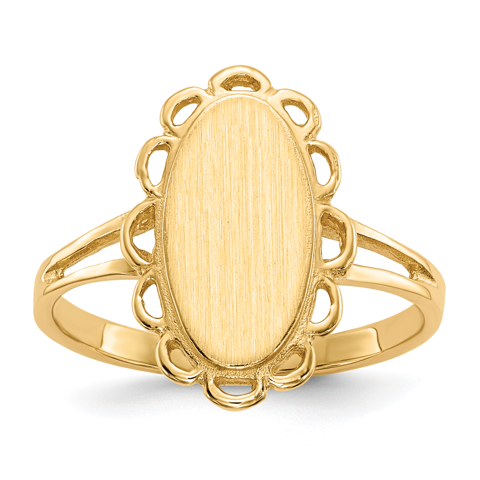 14k 7.0x13.0mm Open Back Signet Ring (RS200)