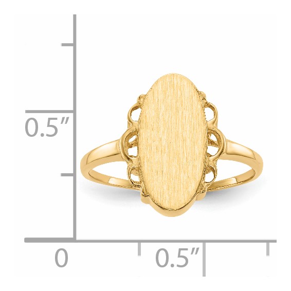 Gold Polished Bordered Signet Ring