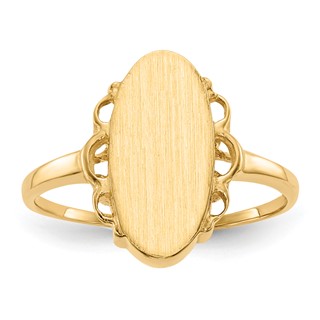 Gold Polished Bordered Signet Ring
