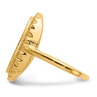 14K Yellow Gold 9.5x 16.5mm Oval Open Back Filigree Edge Signet Ring view 3