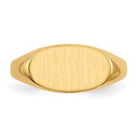 14K 6.25x11.5mm Closed Back Size 4 Oval Signet Ring view 4