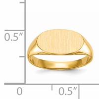 14K 6.25x11.5mm Closed Back Size 4 Oval Signet Ring view 5