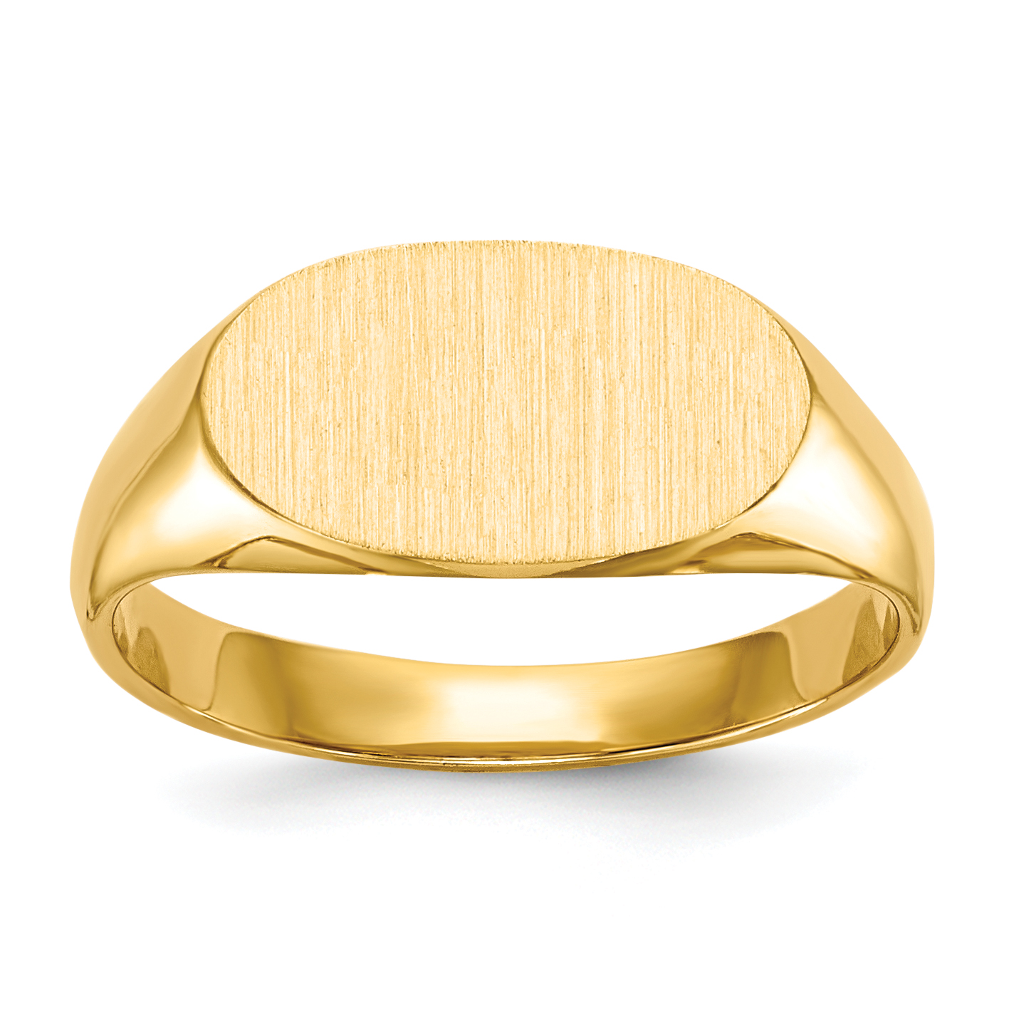 14k 6.25x11.5mm Closed Back Children's Signet Ring (RS239)