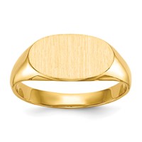 14K 6.25x11.5mm Closed Back Size 4 Oval Signet Ring view 1
