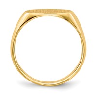 14K Yellow Gold 11.0x6.5mm Closed Back Oval Signet Ring - Size 4 view 2