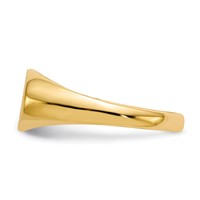 14K Yellow Gold 11.0x6.5mm Closed Back Oval Signet Ring - Size 4 view 3