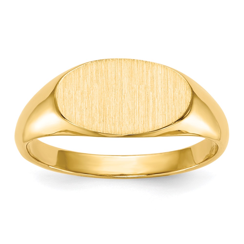 14k 11.0x6.5mm Closed Back Children's Signet Ring (RS240)