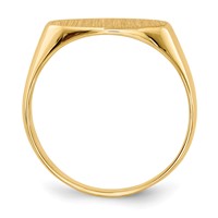 14K Yellow Gold 13.5x 7.0mm East-West Oval Closed Back Signet Ring view 2