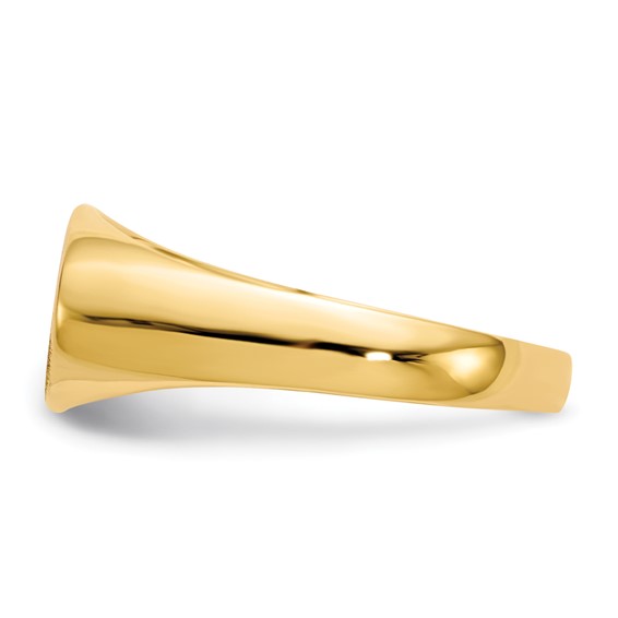 Gold Polished Oval Closed Back Signet Ring