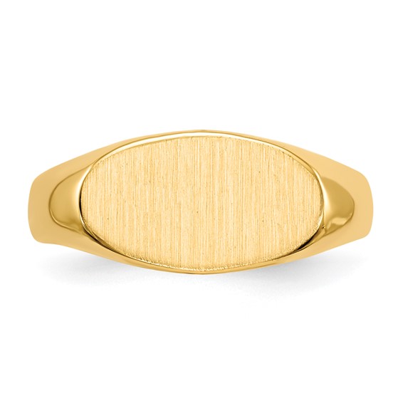 Gold Polished Oval Closed Back Signet Ring