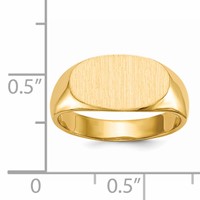 14K Yellow Gold 13.5x 7.0mm East-West Oval Closed Back Signet Ring view 5
