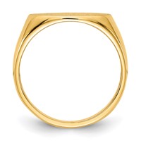 14K Yellow Gold 13.5x8.0mm East-West Oval Closed Back Signet Ring view 2