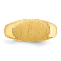 14K Yellow Gold 13.5x8.0mm East-West Oval Closed Back Signet Ring view 4