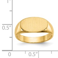 14K Yellow Gold 13.5x8.0mm East-West Oval Closed Back Signet Ring view 5