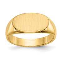 14K Yellow Gold 13.5x8.0mm East-West Oval Closed Back Signet Ring view 1