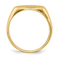 14K Yellow Gold 6.5x11.0mm Open Back Oval Signet Ring - Size 4 view 2