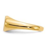 14K Yellow Gold 6.5x11.0mm Open Back Oval Signet Ring - Size 4 view 3