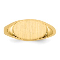 14K Yellow Gold 6.5x11.0mm Open Back Oval Signet Ring - Size 4 view 4