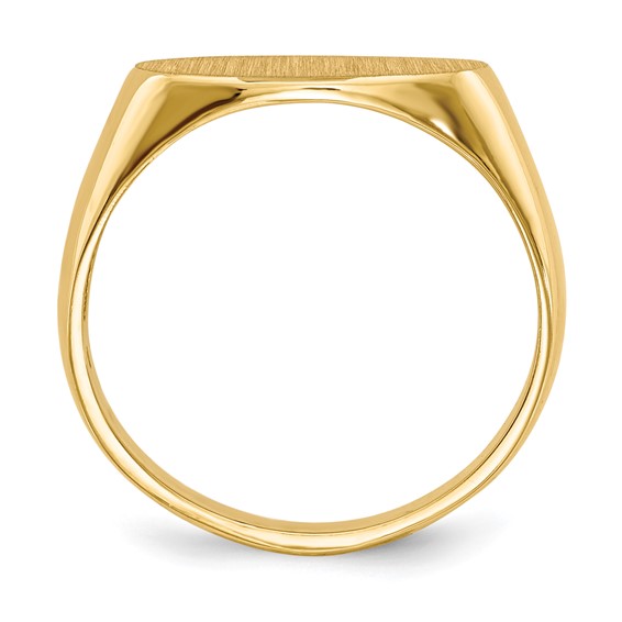 Gold Polished Oval Open Back Signet Ring
