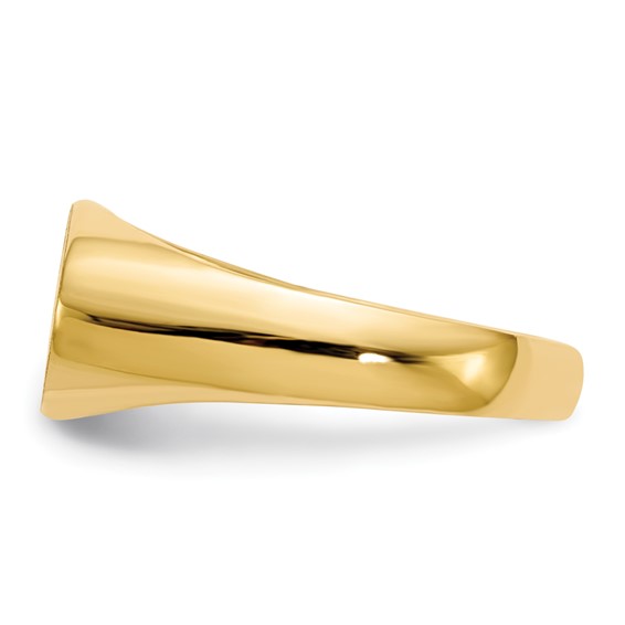 Gold Polished Oval Open Back Signet Ring
