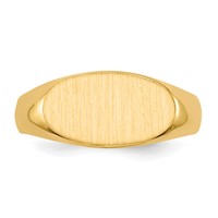 10K Yellow Gold 7.0x 13.5mm Oval Open Back Signet Ring view 4