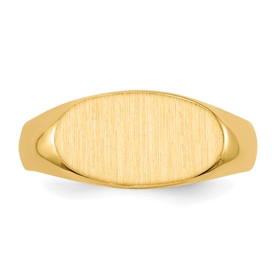 Gold Polished Oval Open Back Signet Ring