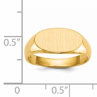 14K Yellow Gold 13.5x 7.0mm East-West Oval Open Back Signet Ring view 5