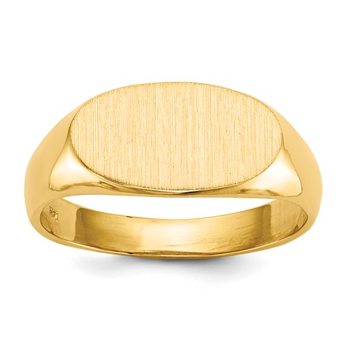 10K Yellow Gold 7.0x 13.5mm Oval Open Back Signet Ring