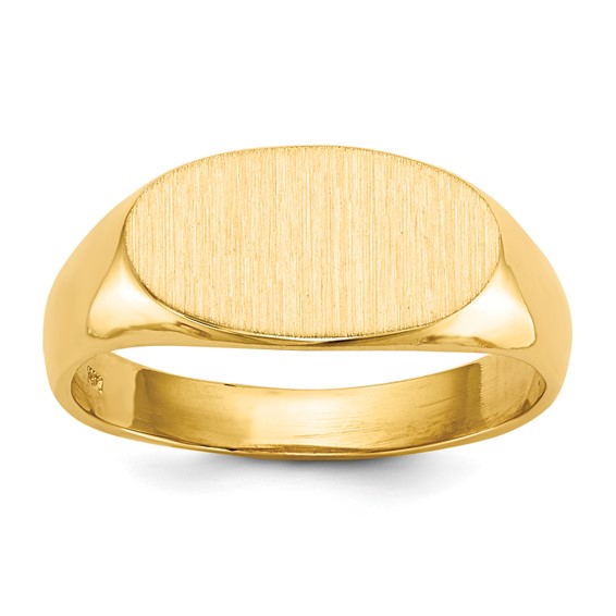 Gold Polished Oval Open Back Signet Ring