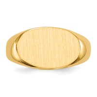 14K Yellow Gold 15.0x 9.0mm East-West Oval Open Back Signet Ring view 4