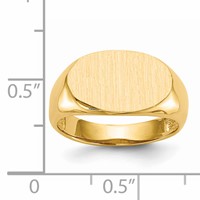 14K Yellow Gold 15.0x 9.0mm East-West Oval Open Back Signet Ring view 5