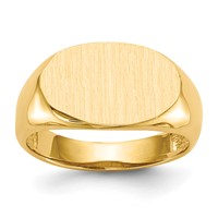 14K Yellow Gold 15.0x 9.0mm East-West Oval Open Back Signet Ring view 1