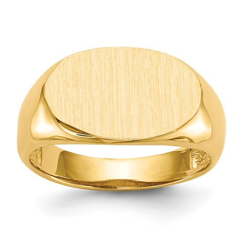 14K Yellow Gold 15.0x 9.0mm East-West Oval Open Back Signet Ring