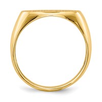 14K Yellow Gold 17.0x 11.0mm East-West Oval Open Back Mens Signet Ring view 2