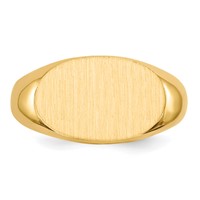 14K Yellow Gold 17.0x 11.0mm East-West Oval Open Back Mens Signet Ring view 4