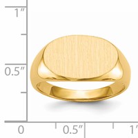 14K Yellow Gold 17.0x 11.0mm East-West Oval Open Back Mens Signet Ring view 5
