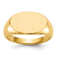 14K Yellow Gold 17.0x 11.0mm East-West Oval Open Back Mens Signet Ring view 1