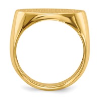 14K Yellow Gold 20.5x 14.0mm Oval Open Back Mens Signet Ring view 2