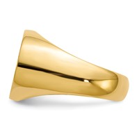 14K Yellow Gold 20.5x 14.0mm Oval Open Back Mens Signet Ring view 3
