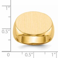 14K Yellow Gold 20.5x 14.0mm Oval Open Back Mens Signet Ring view 4