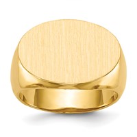 14K Yellow Gold 20.5x 14.0mm Oval Open Back Mens Signet Ring view 1