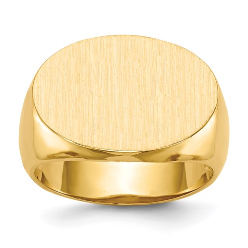 14K Yellow Gold 20.5x 14.0mm Oval Open Back Mens Signet Ring