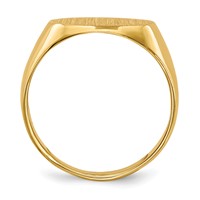 14K Yellow Gold 11.0x 7.5mm Closed Back Oval Signet Ring view 2