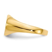 14K Yellow Gold 11.0x 7.5mm Closed Back Oval Signet Ring view 3