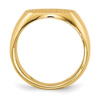 14K Yellow Gold 12.5x9.5mm Oval Closed Back Signet Ring view 2