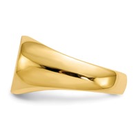 14K Yellow Gold 12.5x9.5mm Oval Closed Back Signet Ring view 3
