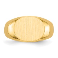 14K Yellow Gold 12.5x9.5mm Oval Closed Back Signet Ring view 4
