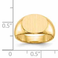 14K Yellow Gold 12.5x9.5mm Oval Closed Back Signet Ring view 5