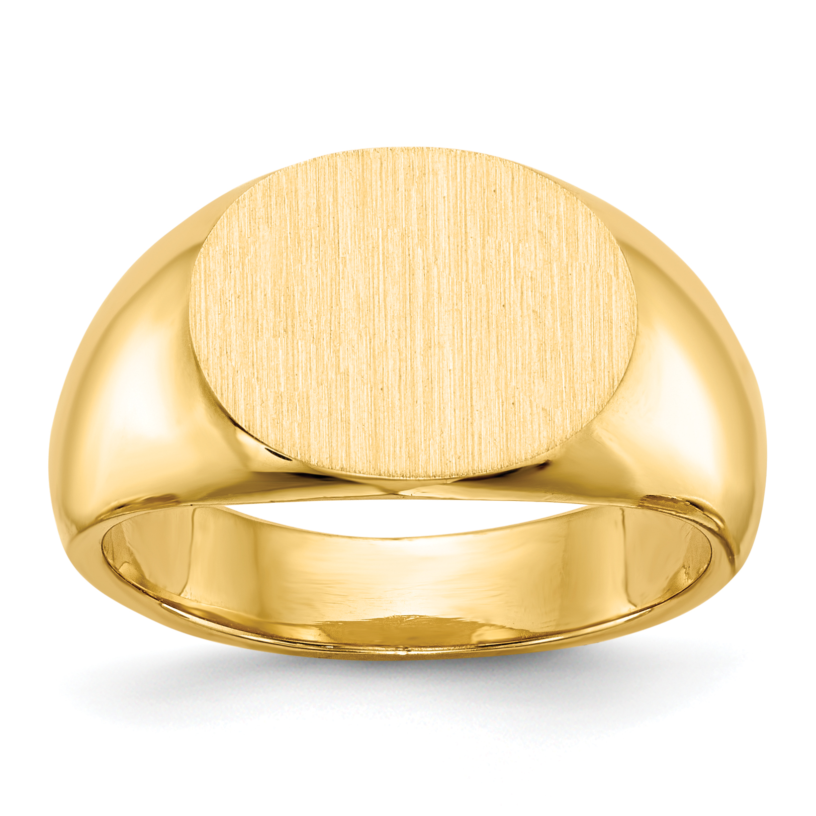 14k 12.5x9.5mm Closed Back Signet Ring (RS252)