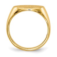 14K Yellow Gold 16.0x12.0mm Oval Closed Back Mens Signet Ring view 2